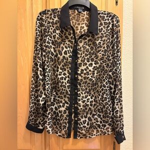 Forever 21 Leopard Print Button-Up Blouse